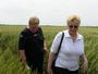 General Director of the Askaniyske State Development Farm (Village of Tavrychanka in Kakhovka rayon) Vira Naydyonova and Peoples Deputy of Ukraine Kateryna Vaschuk in the farm field